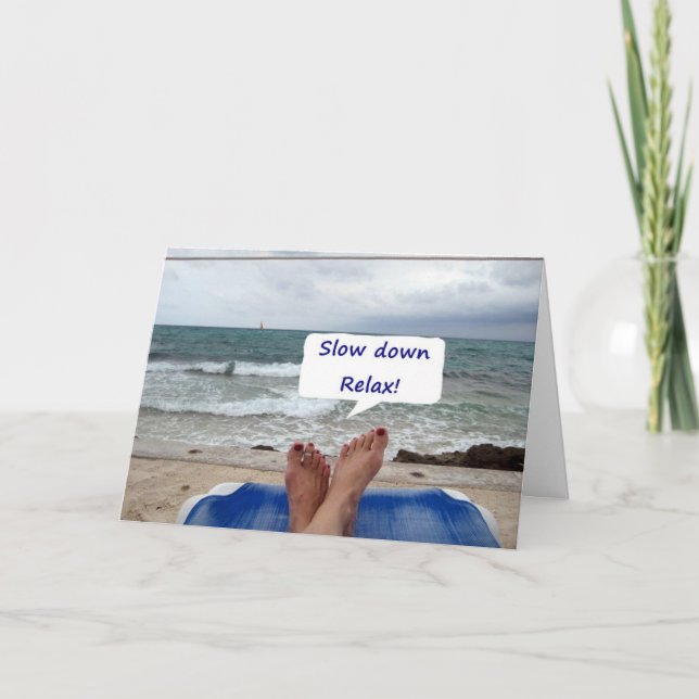TARJETA RELÁJESE LENTAMENTE / DISFRUTE DE SU 50º CUMPLEAÑO (Anverso)