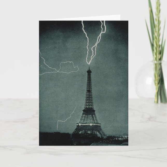 Tarjeta Relámpago que impacta la Torre Eiffel (Anverso)