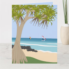Tarjeta Relieve metalizado Ala en la playa