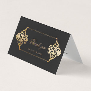 Tarjeta Relieve metalizado de oro falso de adorno de época