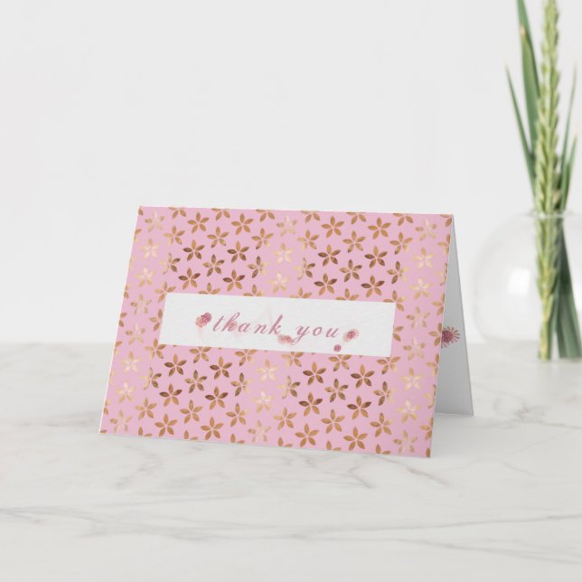 Tarjeta Relieve metalizado dorado en rosado (Anverso)