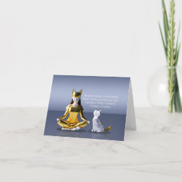 Tarjeta Relieve metalizado dorado Origami Yoga Meditación 