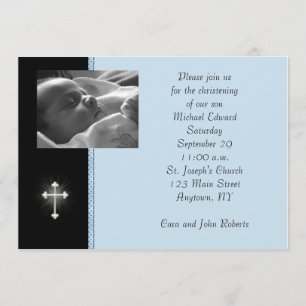 Tarjeta religiosa azul de la foto