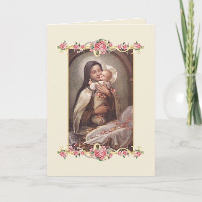 Tarjeta religiosa católica Carmelite Nun (Anverso)