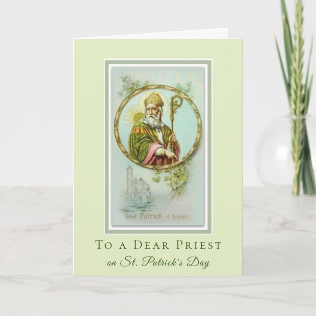 Tarjeta Religiosa católica San Patricio (Anverso)