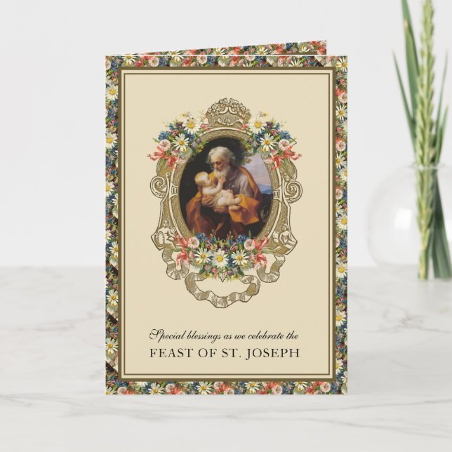 Tarjeta religiosa católica St. Joseph Feast Prayer (Anverso)