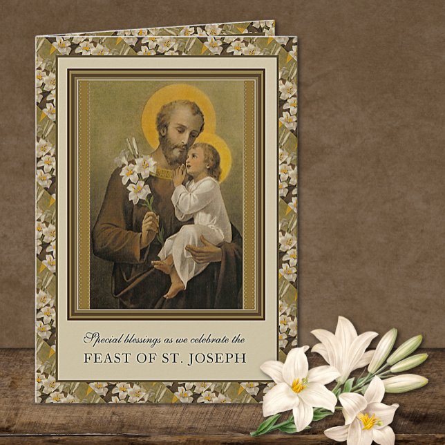 Tarjeta religiosa católica St. Joseph Feast Prayer (Subido por el creador)