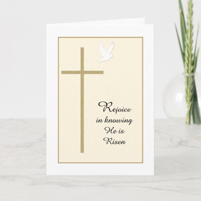 Tarjeta religiosa cristiana de Pascua — Cruz y pal (Anverso)