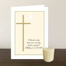 Tarjeta religiosa cristiana de simpatía: cruz y pa