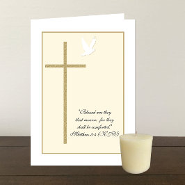 Tarjeta religiosa cristiana de simpatía: cruz y pa