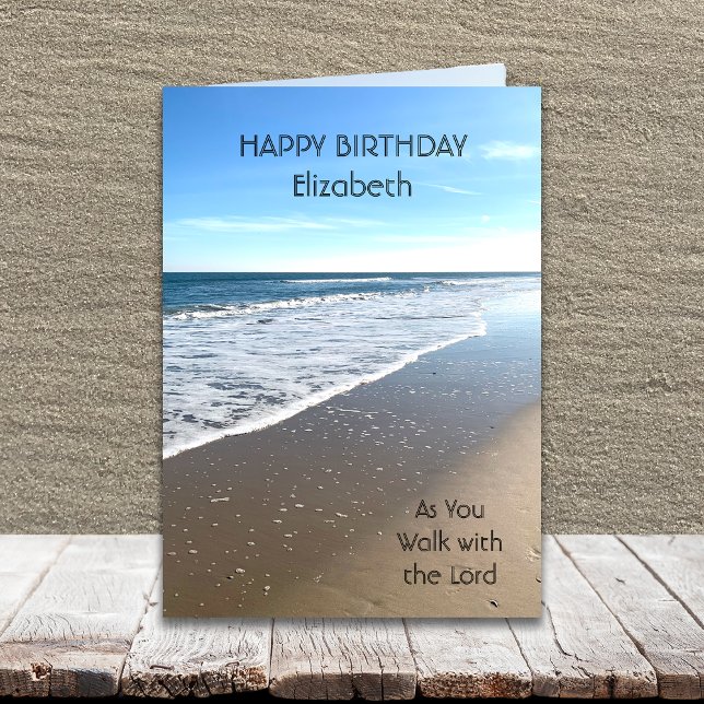 Tarjeta religiosa de cumpleaños de playa (Subido por el creador)