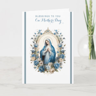 Tarjeta religiosa de Día de la Madre floral