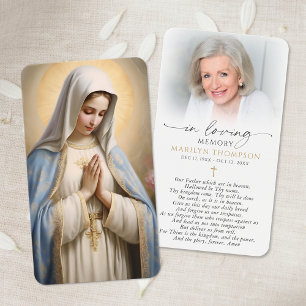 Tarjeta religiosa de la Virgen María, la oración d