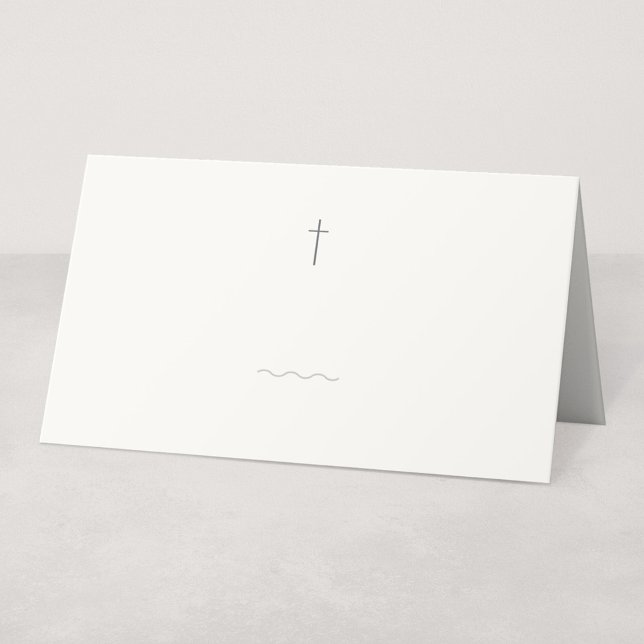Tarjeta religiosa de lugar o etiqueta de buffet de (Grace | Stone - Folded Buffet or Place Card for Handwriting)