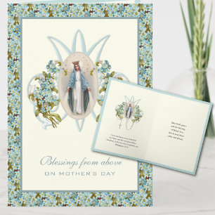 Tarjeta religiosa de oración católica de la Virgen