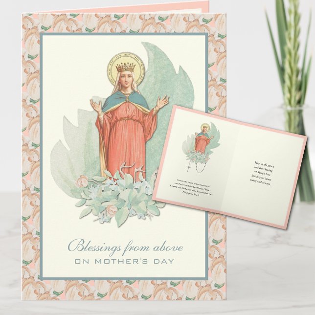 Tarjeta religiosa de oración católica de la Virgen (Subido por el creador)