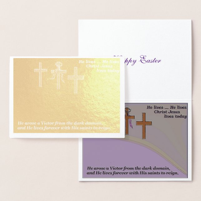 Tarjeta "religiosa" de Pascua/Relieve metalizado (Demostración)