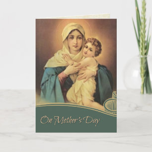 TARJETA RELIGIOSA DEL DÍA DE LA MADRE VIRGEN MARÍA