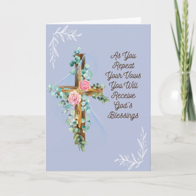 Tarjeta religiosa para novia y novio el día de la  (Anverso)