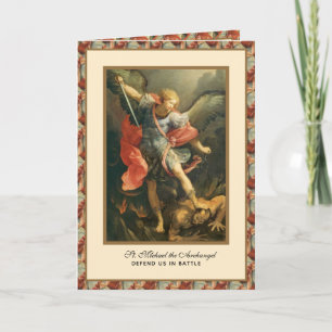 Tarjeta religiosa santa del Arcángel San Miguel