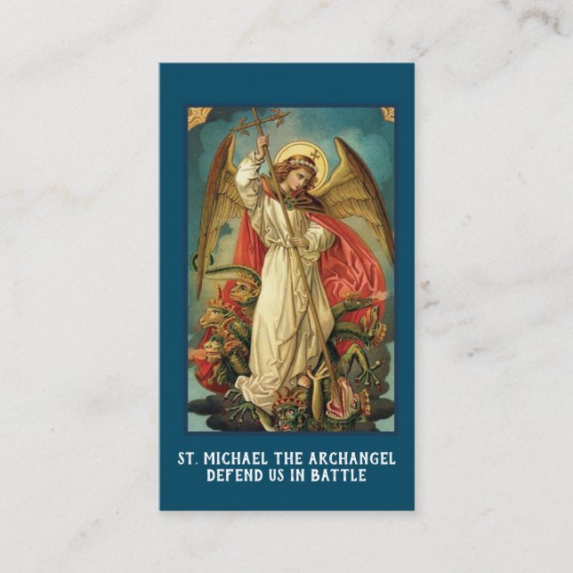 Tarjeta religiosa St. Michael Archangel Prayer Pla (Anverso)