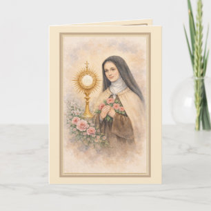Tarjeta Religiosa Sta. Teresita Carmelita Floral
