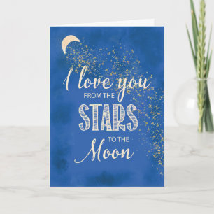 Tarjeta Religioso, Amor De Estrellas a Luna Cielo Nocturno
