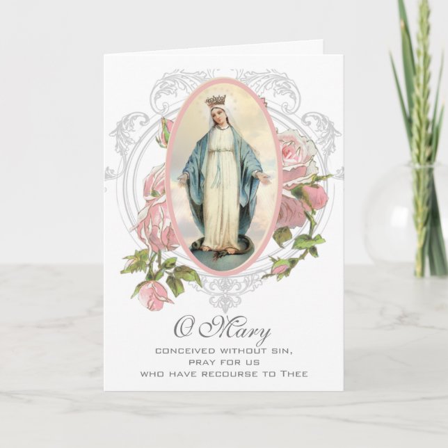 Tarjeta Religioso | Día de la Madre | Bendita Virgen María (Anverso)