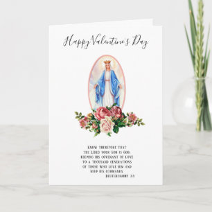 Tarjeta Religioso Día de San Valentín Virgen María