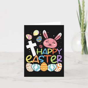 Tarjeta Religioso Feliz Pascua Conejo Conejo Huevos Jesús 