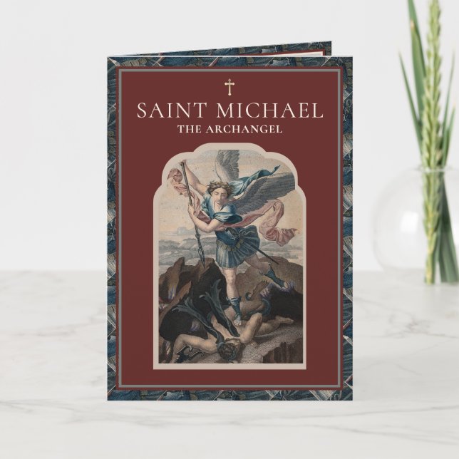 Tarjeta Religioso Oración St. Michael Archangel Católica (Anverso)