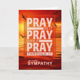 Tarjeta Religious Sympathy Sunset Ocean Pray Through It