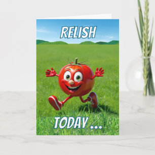 Tarjeta Relish Today Tomato Ketchup Pun Personalizado