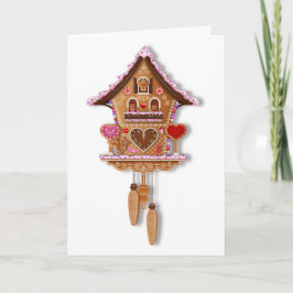 Tarjeta Reloj de cucú de pan de jengibre día de San Valent