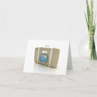Reloj de Mapa Mundial en Maleta de Viaje Vintage