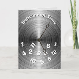 Tarjeta Reloj de retiro metálico plateado