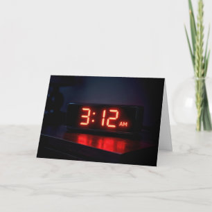 Tarjeta Reloj LED Rojo Neon 'Pensando en Ti'