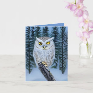 Tarjeta Reloj silencioso - Lechuza gris de los bosques de 