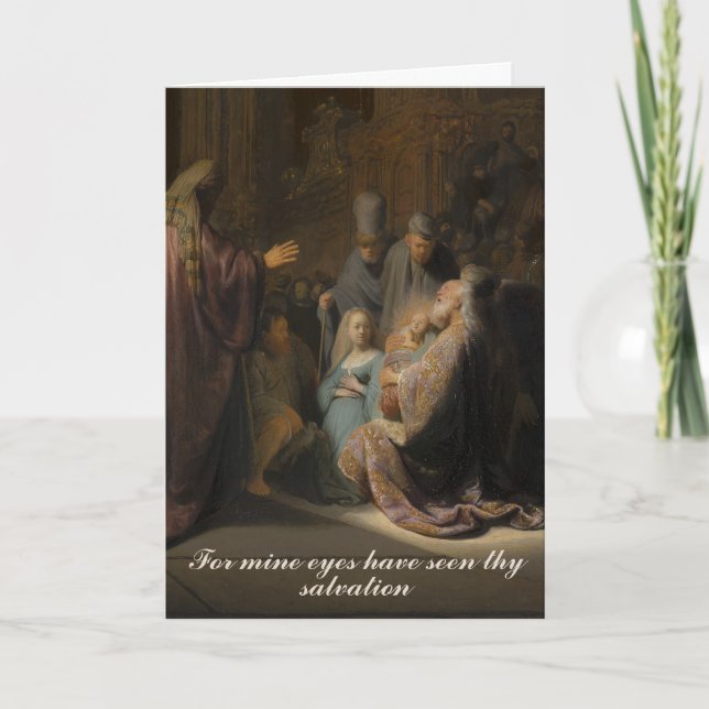 Tarjeta Rembrandt, canción de elogio de Simeon - Bella Art (Anverso)