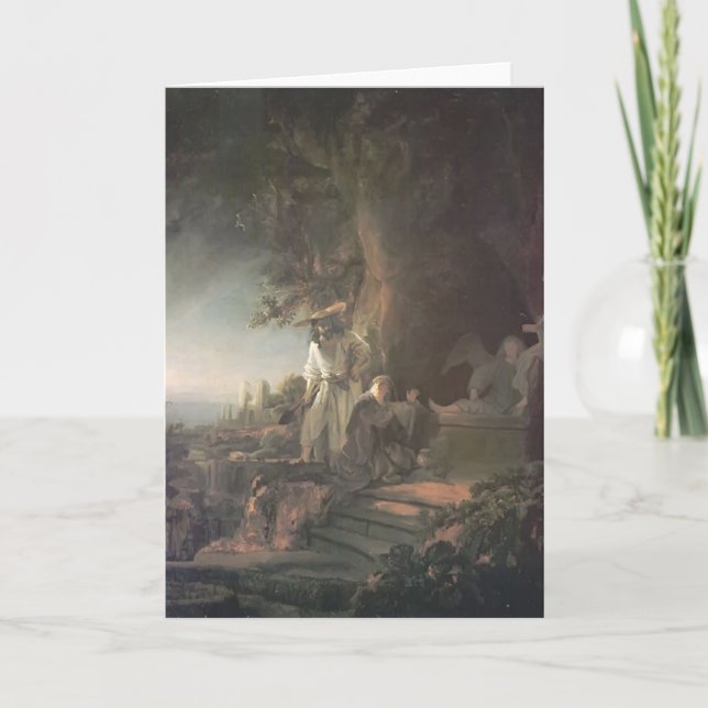 Tarjeta Rembrandt Cristo y St Mary Magdalena en la tumba (Anverso)