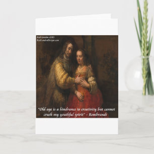 Tarjeta Rembrandt "La novia judía" & Cita de vejez