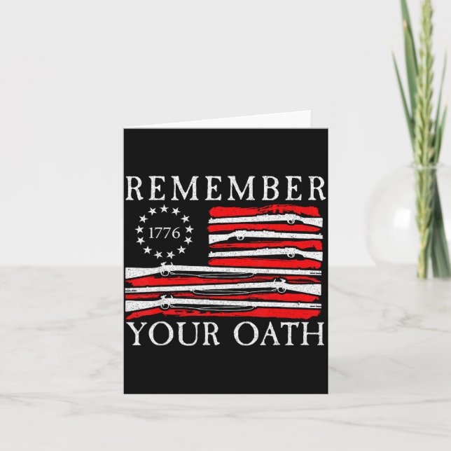 Tarjeta Remember Your Oath 1776 Patriotic Flag  (Anverso)