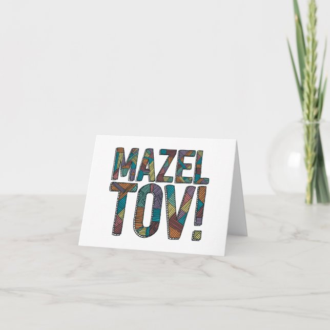 Tarjeta Remiendo de Mazel Tov multi (Anverso)