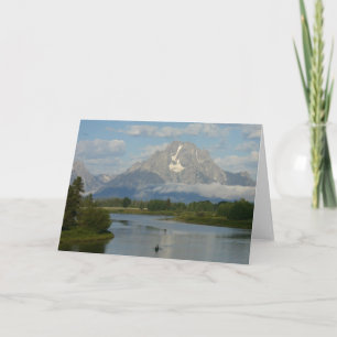Tarjeta Remo en kayak en el Parque Nacional Grand Teton