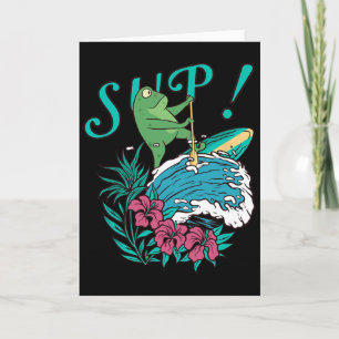 Tarjeta Remo en SUP Surfing Stand Up Paddle Paddling Rana