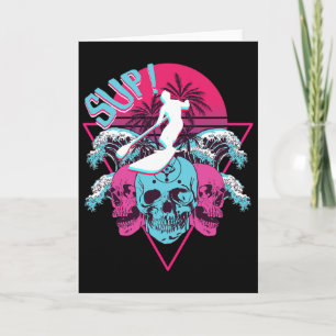 Tarjeta Remo Vaporwave Surfing Paddle Supboard Stand Up P