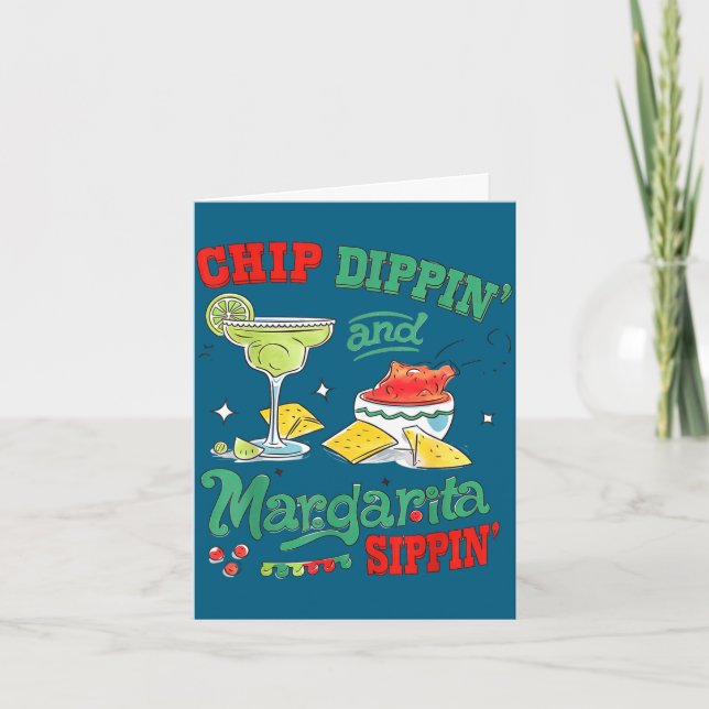 Tarjeta Remojar chips y sorber margaritas cinco de mayo  (Anverso)
