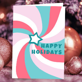 Tarjeta Remolino Moderno FELIZ FIESTAS Estrella Navidad Pe