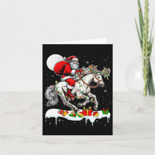 Tarjeta Rendero de caballos de Santa Rige Xmas Granja aman