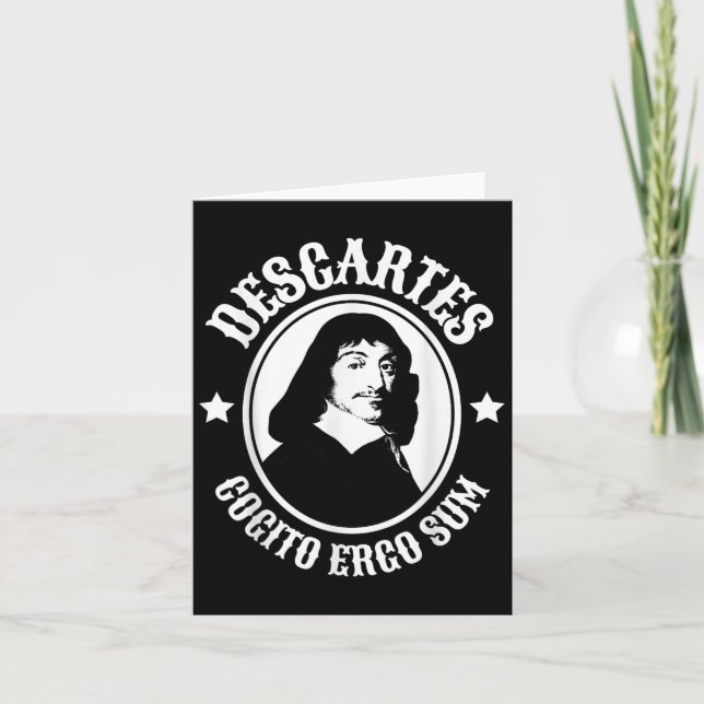 Tarjeta Rene Descartes Cogito Ergo Sum Cita (Anverso)